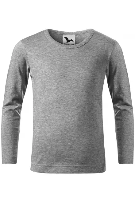 Bērnu T-krekls ar garām piedurknēm - tumši pelēks marmors, 158 cm / 12 gadi