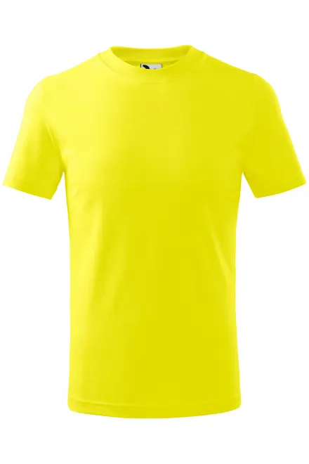 Bērnu vienkāršs T-krekls - citrona dzeltens, 110 cm / 4 gadi