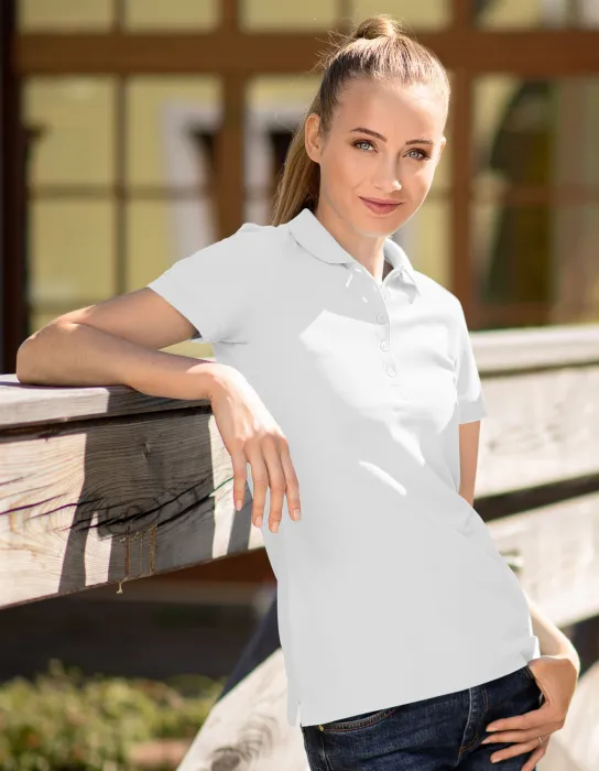 Dāmu polo krekls, balta Dāmu polo krekls, balta