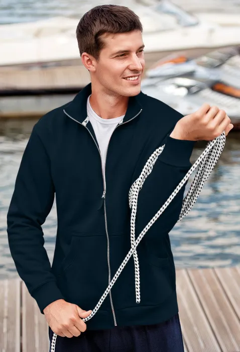 Vienkāršs vīriešu sporta krekls bez kapuces, tumši zils