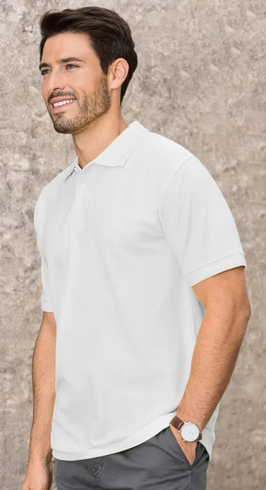 Vīriešu vaļīgs polo krekls, balta Vīriešu vaļīgs polo krekls, balta