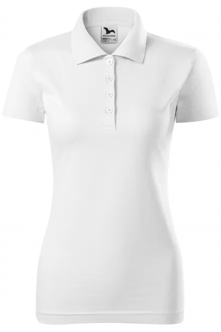 Dāmas slim fit polo krekls - balta, L