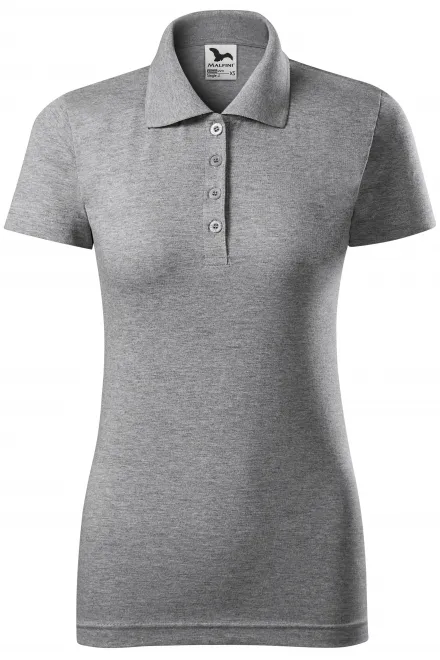 Dāmas slim fit polo krekls - tumši pelēks marmors, L