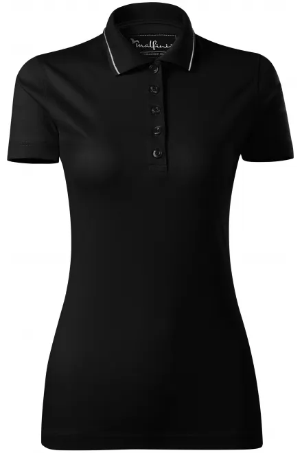 Dāmu elegants merserizēts polo krekls - melns, XS