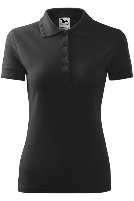 Dāmu elegants polo krekls - antracīta marmors, XS