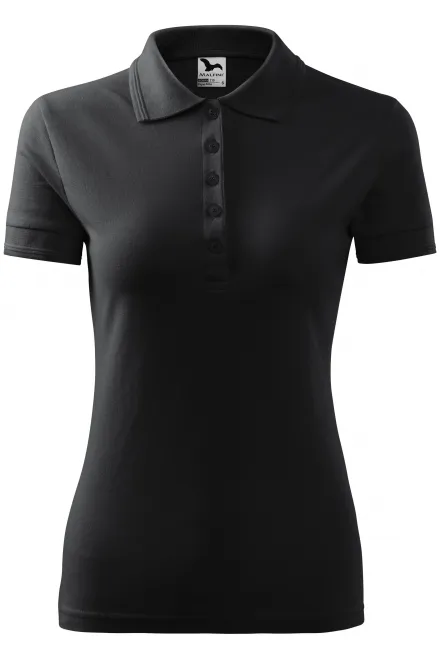 Dāmu elegants polo krekls - melnkoks pelēks, XS
