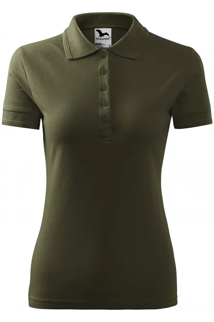 Dāmu elegants polo krekls - military, XS