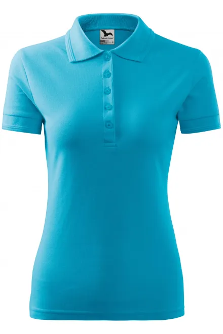 Dāmu elegants polo krekls - tirkīza, XS