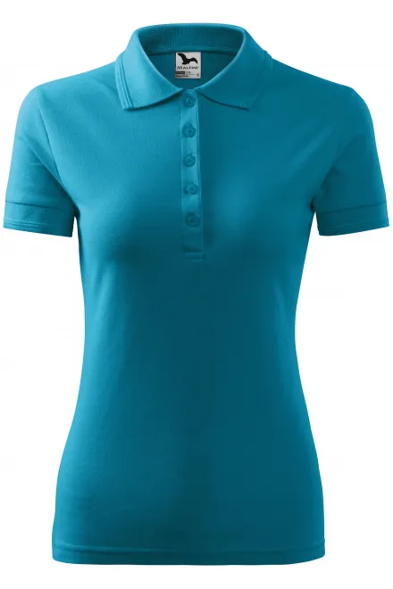 Dāmu elegants polo krekls - tumši tirkīza, XS