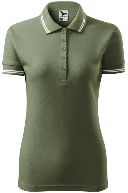 Dāmu kontrasta polo krekls - khaki, S