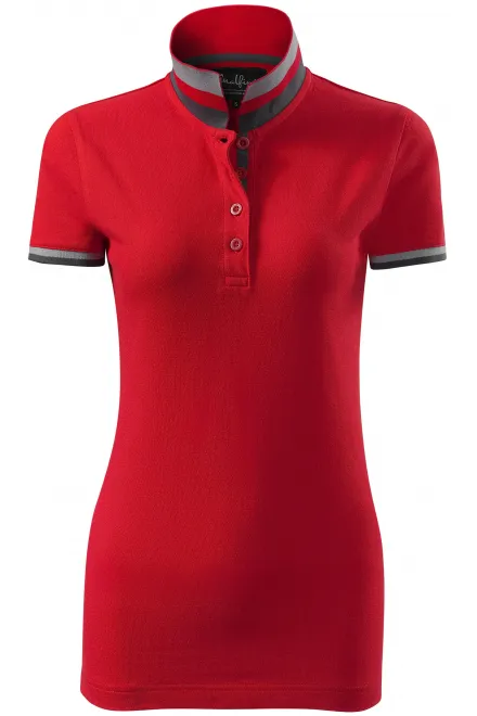 Dāmu polo krekls ar apkakli uz augšu - formula red, M