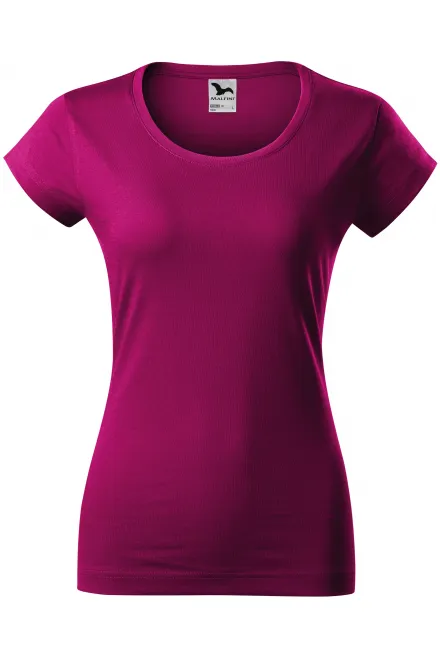Dāmu slaids fit krekls ar apaļu izgriezumu - fuchsia red, XS