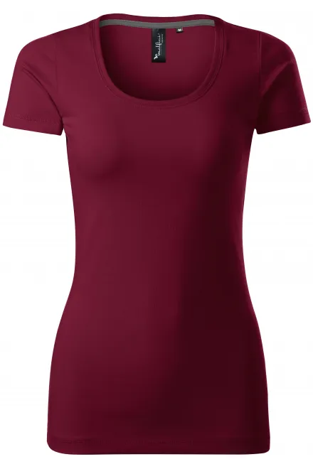 Dāmu T-krekls ar dekoratīviem šuvumiem - garnet, XS