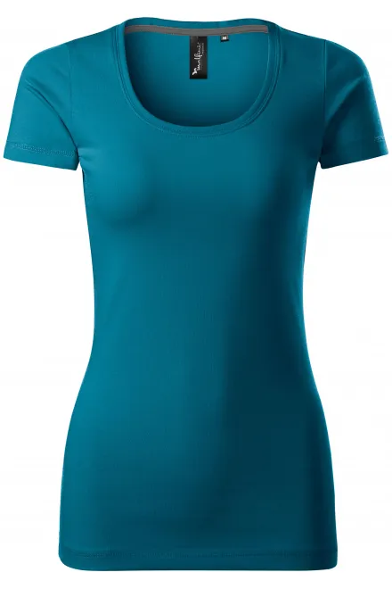 Dāmu T-krekls ar dekoratīviem šuvumiem - petrol blue, XS
