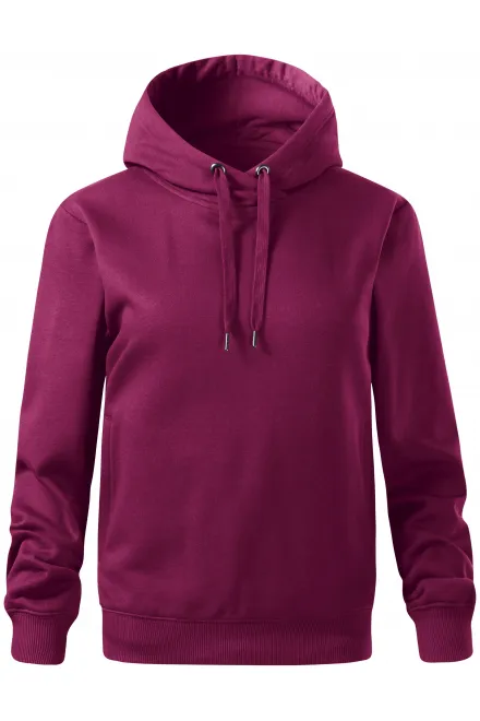 Ērts sieviešu sporta krekls ar kapuci - fuksijas, XS