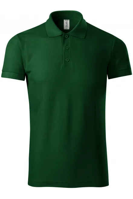 Ērts vīriešu polo krekls - pudele zaļa, 3XL