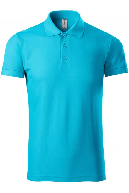 Ērts vīriešu polo krekls - tirkīza, 3XL
