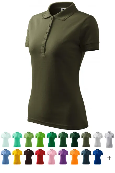 Dāmu elegants polo krekls, military