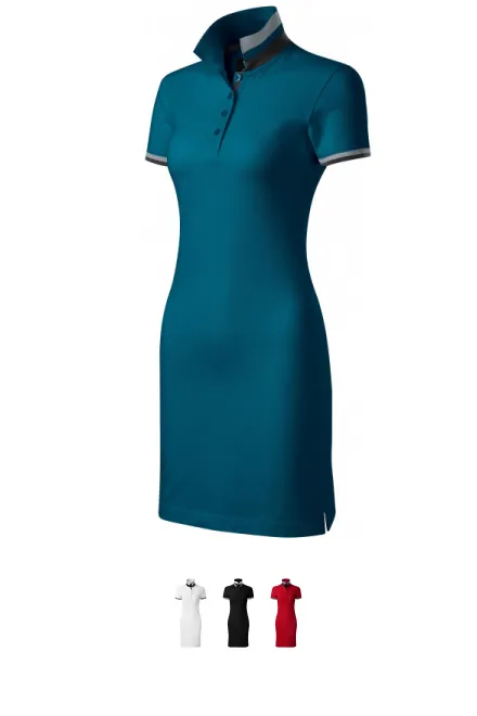 Dāmu kleita ar apkakli uz augšu, petrol blue