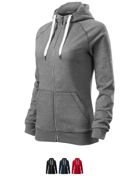 Dāmu kontrastējošs sporta krekls ar kapuci, tumši pelēks marmors Dāmu kontrastējošs sporta krekls ar kapuci, tumši pelēks marmors