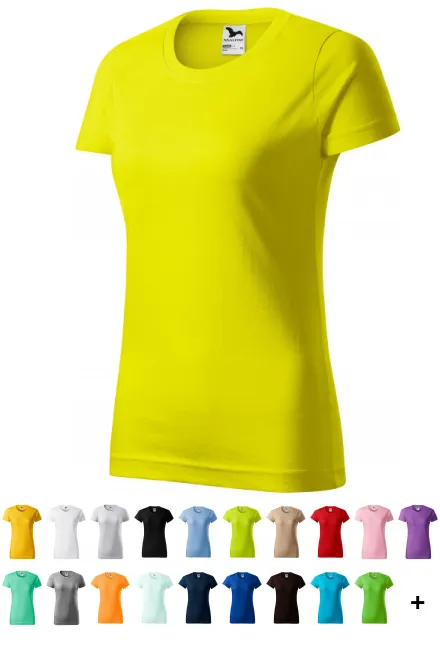 Dāmu vienkāršs T-krekls, citrona dzeltens