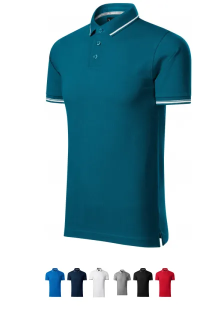 Vīriešu kontrastējošs polo krekls, petrol blue