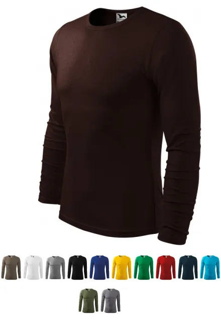 Vīriešu T-krekls ar garām piedurknēm, kafija