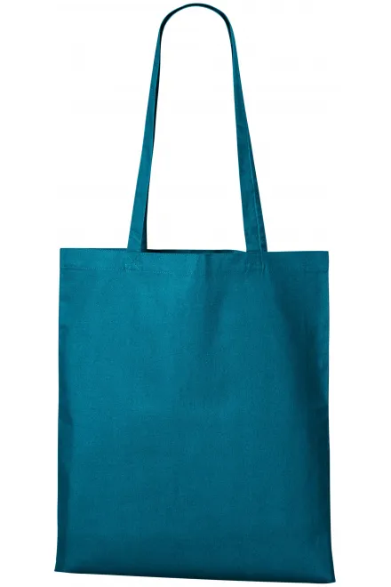 Kokvilnas iepirkumu soma - petrol blue, uni