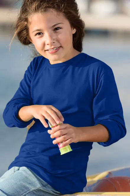 Bērnu T-krekls ar garām piedurknēm, karaliski zils