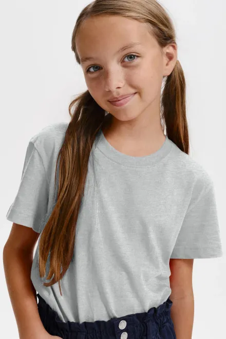 Bērnu viegls T-krekls, gaiši pelēks marmors