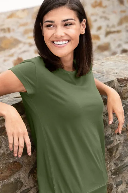 Dāmu moderns T-krekls, khaki
