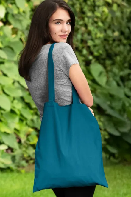 Kokvilnas iepirkumu soma, petrol blue