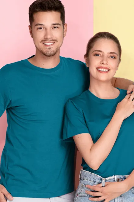 Viegls T-krekls ar īsām piedurknēm, petrol blue