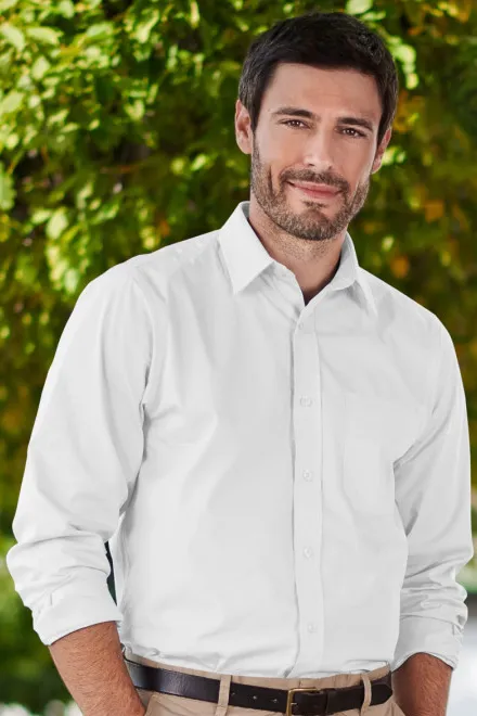 Vīriešu krekls ar garām piedurknēm, balta