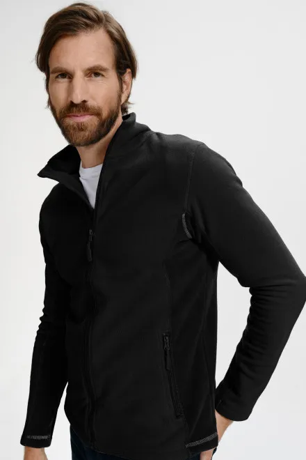 Vīriešu vilnas kontrasta jaka, melns
