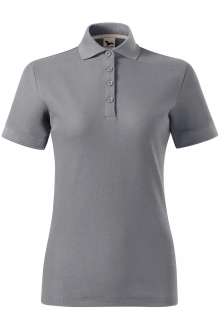 Sieviešu polo krekls no organiskās kokvilnas - gaiši sudrabs, 2XL