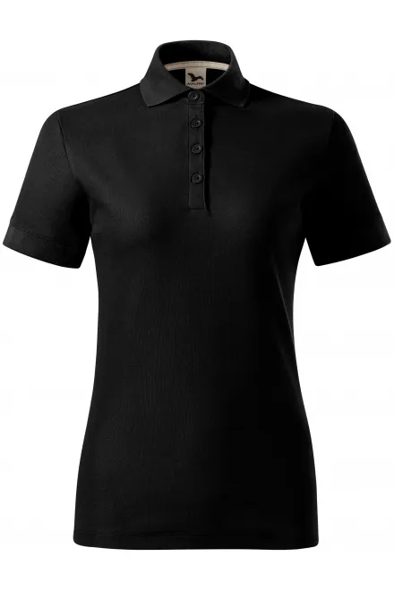 Sieviešu polo krekls no organiskās kokvilnas - melns, 2XL