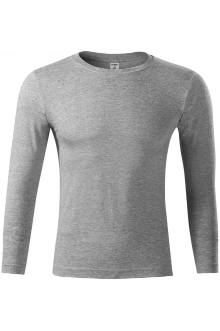 Viegls T-krekls ar garām piedurknēm - tumši pelēks marmors, XS