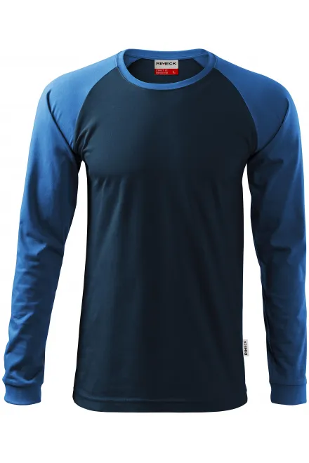 Vīriešu kontrastkrekls ar garām piedurknēm - tumši zils, M