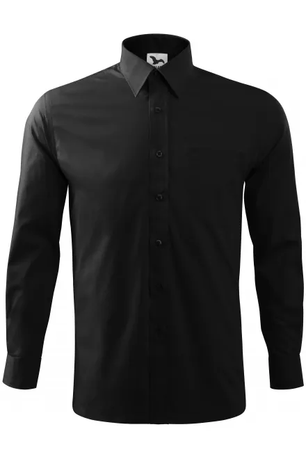 Vīriešu krekls ar garām piedurknēm - melns, 3XL