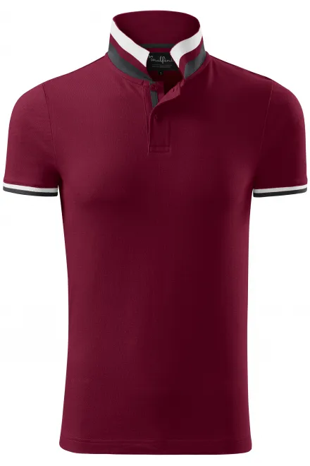 Vīriešu polo krekls ar apkakli uz augšu - garnet, XL