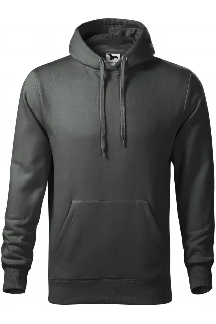 Vīriešu sporta krekls ar kapuci bez rāvējslēdzēja - tumšs šīferis, S